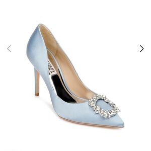 Badgley Mischka Cher Pointed Toe Evening Pump - Azure Blue (6 1/2)